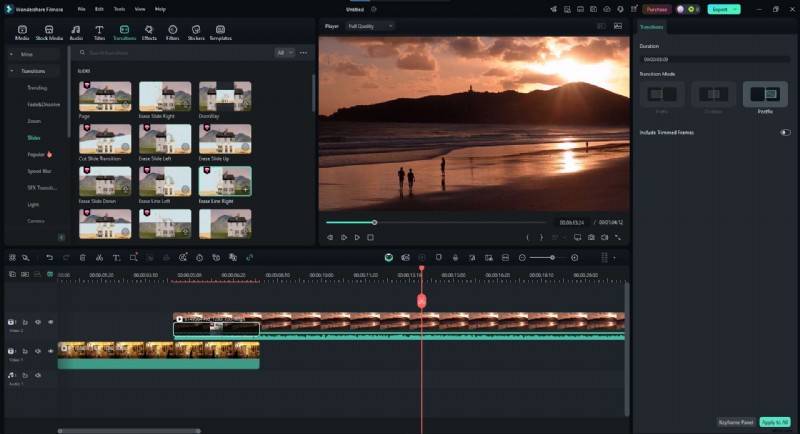 Vloeiende dia-overgangen in Premiere Pro en Filmora:een complete gids 