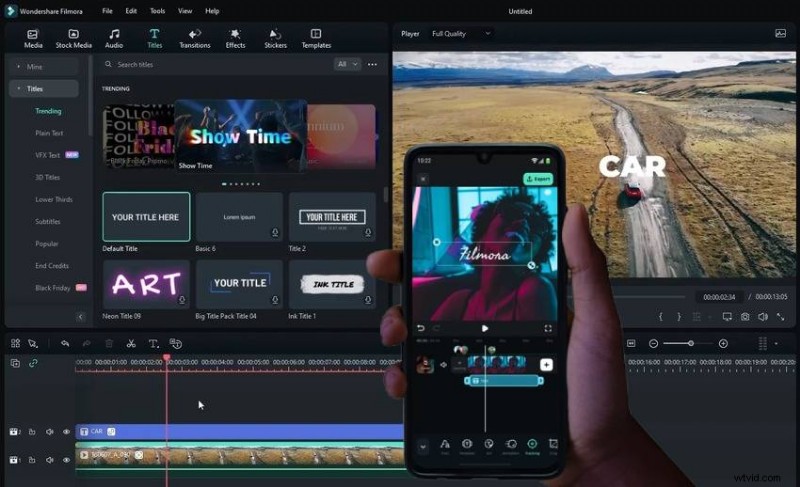 Filmora:eenvoudige tekstanimatie - sjablonen en effecten (mobiel en desktop) 