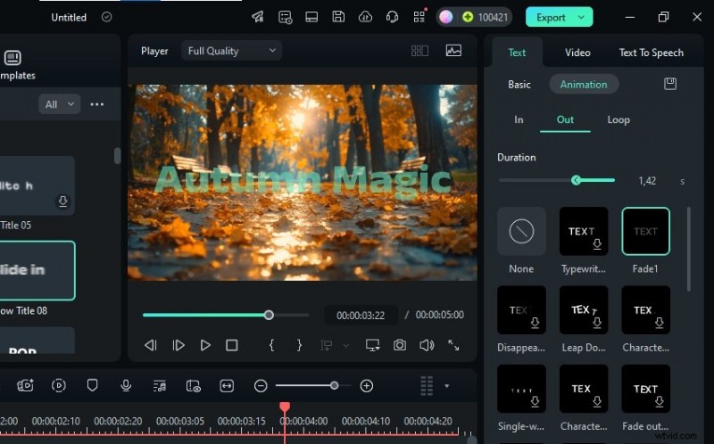 Filmora:eenvoudige tekstanimatie - sjablonen en effecten (mobiel en desktop) 