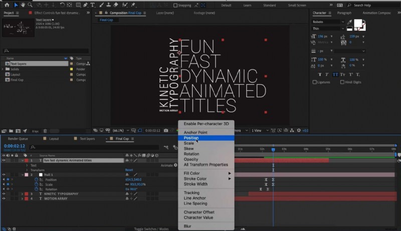 Kinetická typografie v After Effects 2024:Průvodce pro začátečníky 