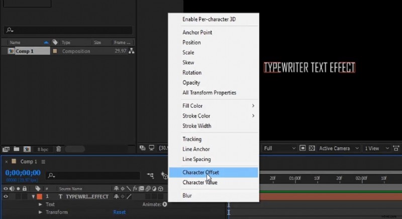 Beheers het typemachine-effect in After Effects:een praktische gids 