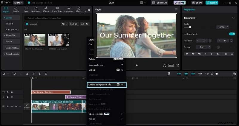CapCut beheersen:een beginnershandleiding voor samengestelde clips 