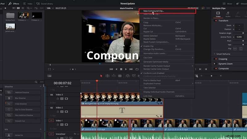 DaVinci Resolve Compound Clips:Průvodce pro začátečníky jednoduššími úpravami 