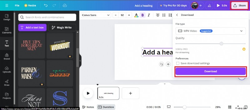 Onderschriften toevoegen aan video s op Canva:een eenvoudige en gratis handleiding 