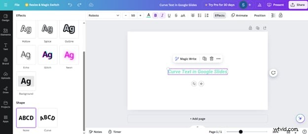 Vytvořte zakřivený text v Prezentacích Google:4 osvědčené techniky 