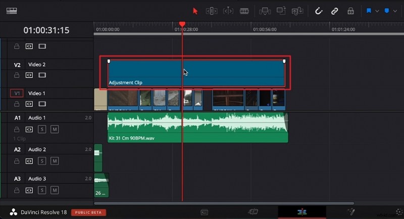 Voeg een aanpassingslaag (clip) toe in DaVinci Resolve:stap-voor-stap handleiding 