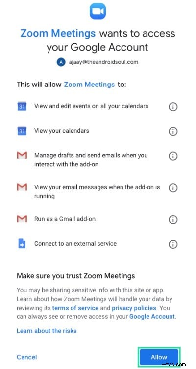 Naadloze zoomintegratie met Gmail en Google Agenda 