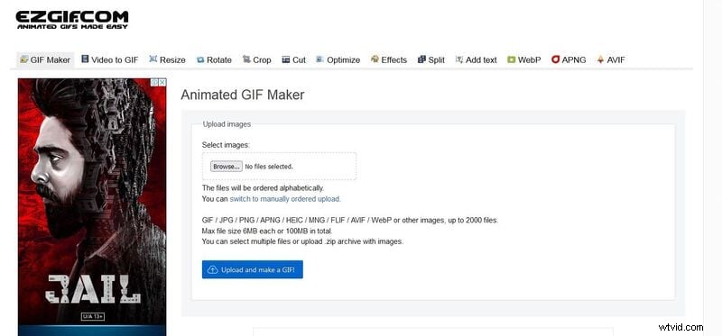 Beheers EZGIF:maak, converteer en snij GIF s eenvoudig bij 