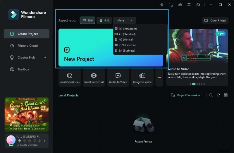 Wondershare Filmora:bereken en pas de beeldverhouding van video eenvoudig online aan 