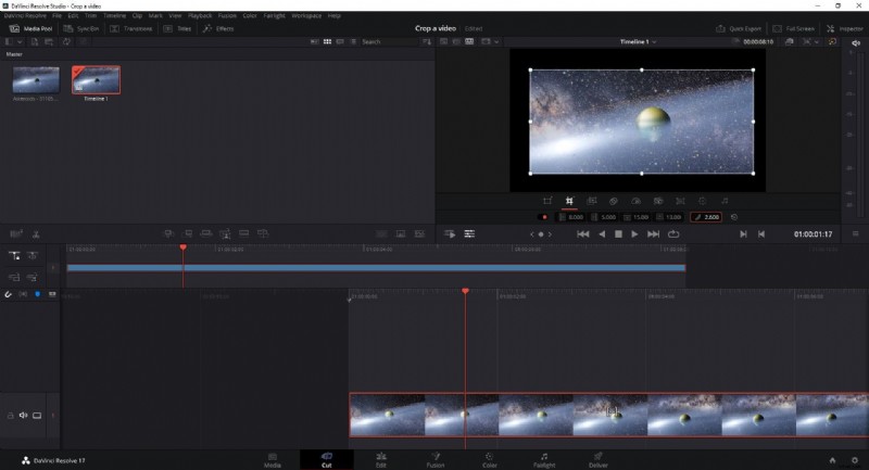 Stapsgewijze handleiding voor het bijsnijden van video s in DaVinci Resolve 