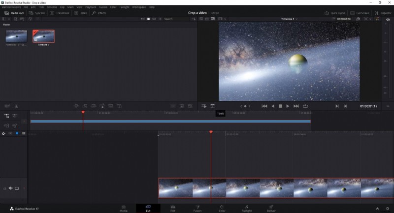 Stapsgewijze handleiding voor het bijsnijden van video s in DaVinci Resolve 