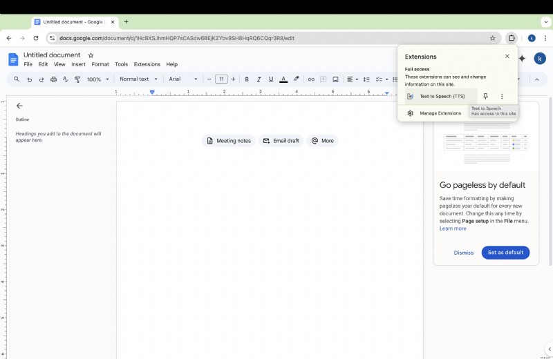Google Documenten:moeiteloze audiotranscriptie en tekst-naar-spraak 