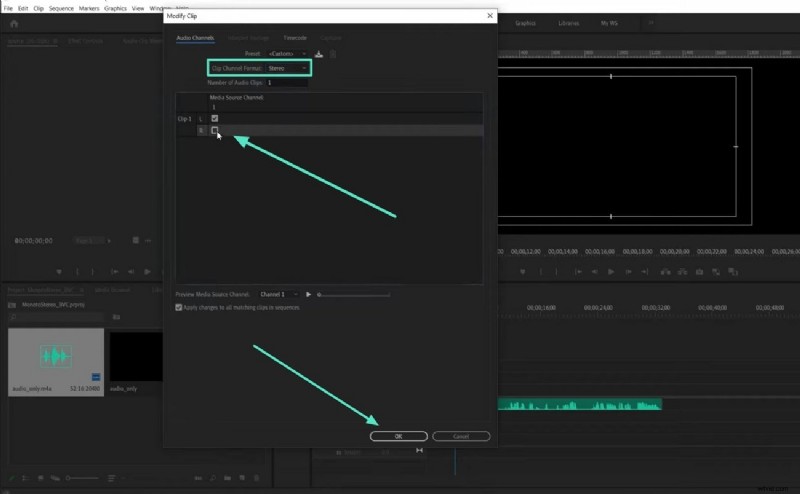 Guida 2026:conversione dell audio mono in stereo in Premiere Pro 