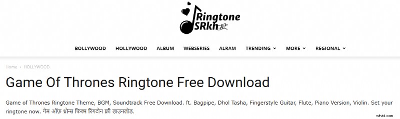 I 6 migliori siti affidabili per scaricare suonerie di Game of Thrones (Guida 2024) 