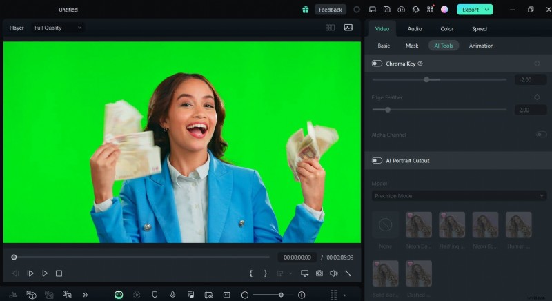 Facecam Green Screen-instellingen beheersen:opnemen en bewerken als een professional met Filmora 
