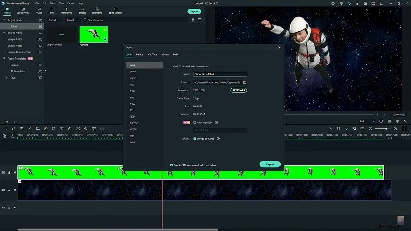 Maak een realistische Flying Sky-video met Green Screen in Filmora 