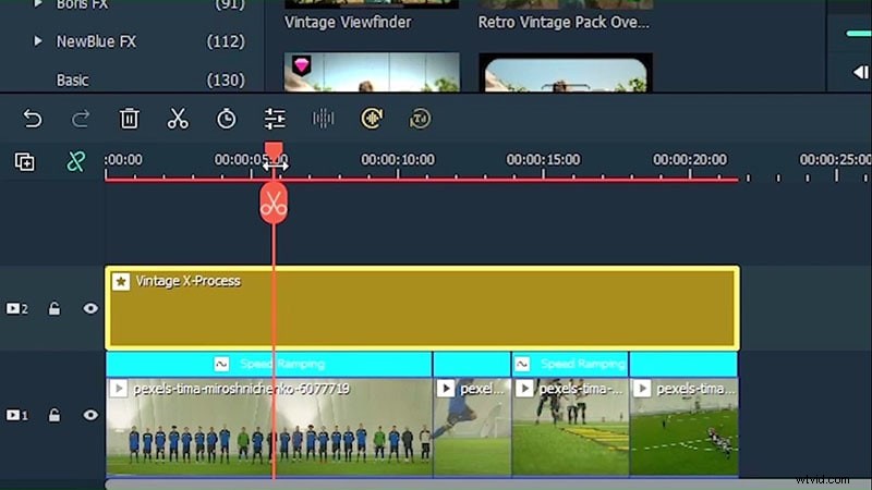 Professionele sporten benadrukken videobewerking met actie-effecten 