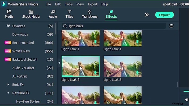 Professionele sporten benadrukken videobewerking met actie-effecten 