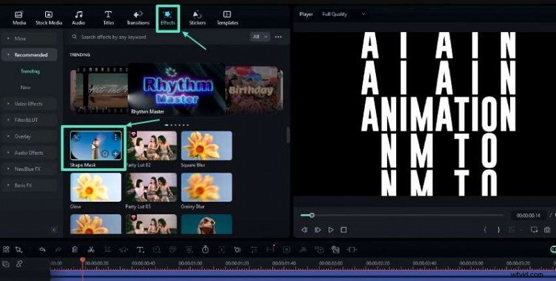 Beheers rollende tekstanimatie in Filmora 13 