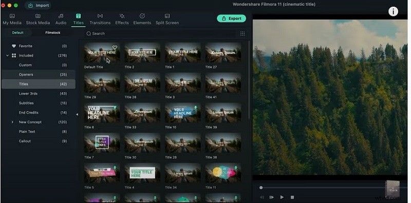 Cómo hacer títulos cinematográficos en Filmora 