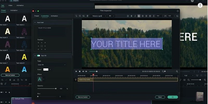 Cómo hacer títulos cinematográficos en Filmora 