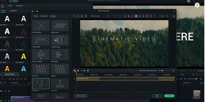 Cómo hacer títulos cinematográficos en Filmora 