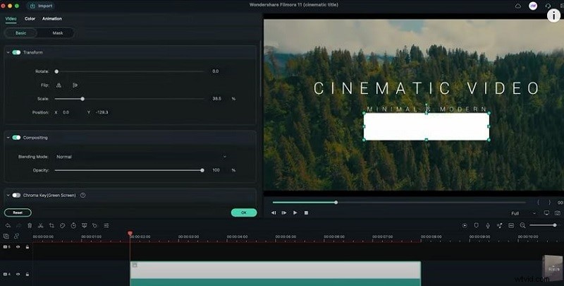 Cómo hacer títulos cinematográficos en Filmora 