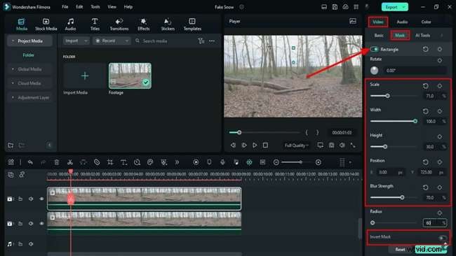 Professionele sneeuweffect-tutorial in Filmora 12 