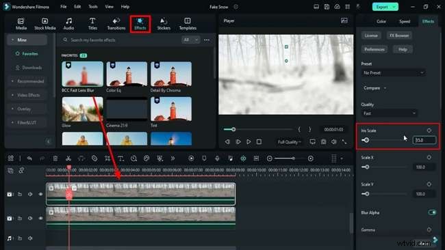 Professionele sneeuweffect-tutorial in Filmora 12 