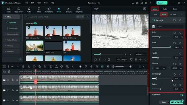 Professionele sneeuweffect-tutorial in Filmora 12 