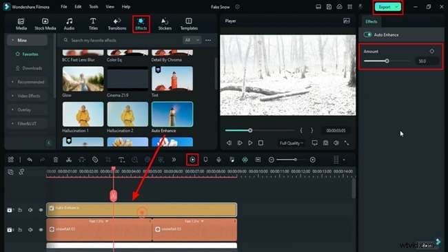 Professionele sneeuweffect-tutorial in Filmora 12 