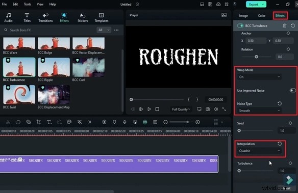 Een teksteffect met een opgeruwde rand maken in Filmora – Stapsgewijze handleiding 