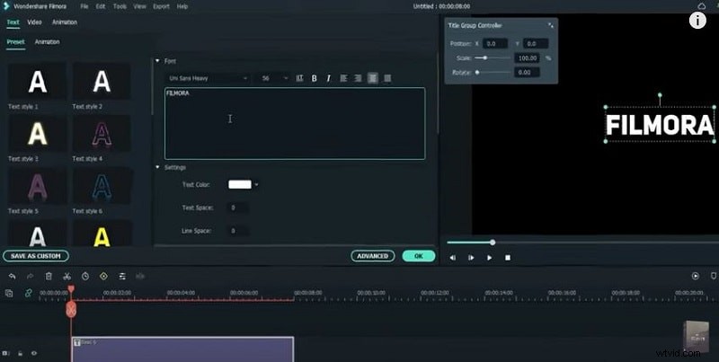 Crea una introducción de texto de esquema profesional en Filmora – Guía paso a paso 