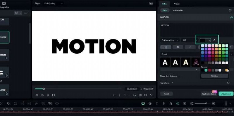 Maak een verbluffende glanzende 3D-tekstanimatie in Filmora 13 