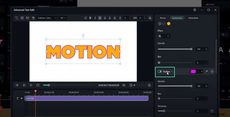 Maak een verbluffende glanzende 3D-tekstanimatie in Filmora 13 