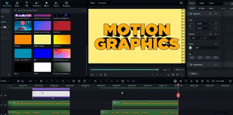 Maak een verbluffende glanzende 3D-tekstanimatie in Filmora 13 