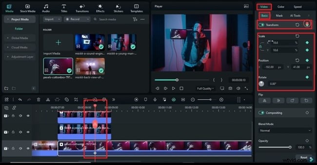 Beheers de zoom-through-schermovergangen in Filmora – stapsgewijze zelfstudie 