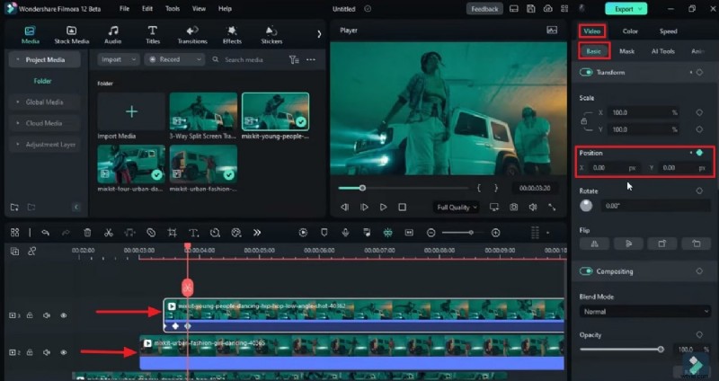 Beheers 3-weg gesplitste schermovergangen in Filmora:stapsgewijze zelfstudie 