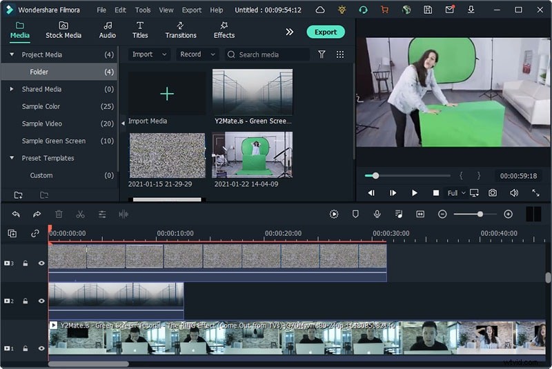 Tutorial de Filmora:Crea un efecto de vídeo Salir de la televisión - Guía paso a paso