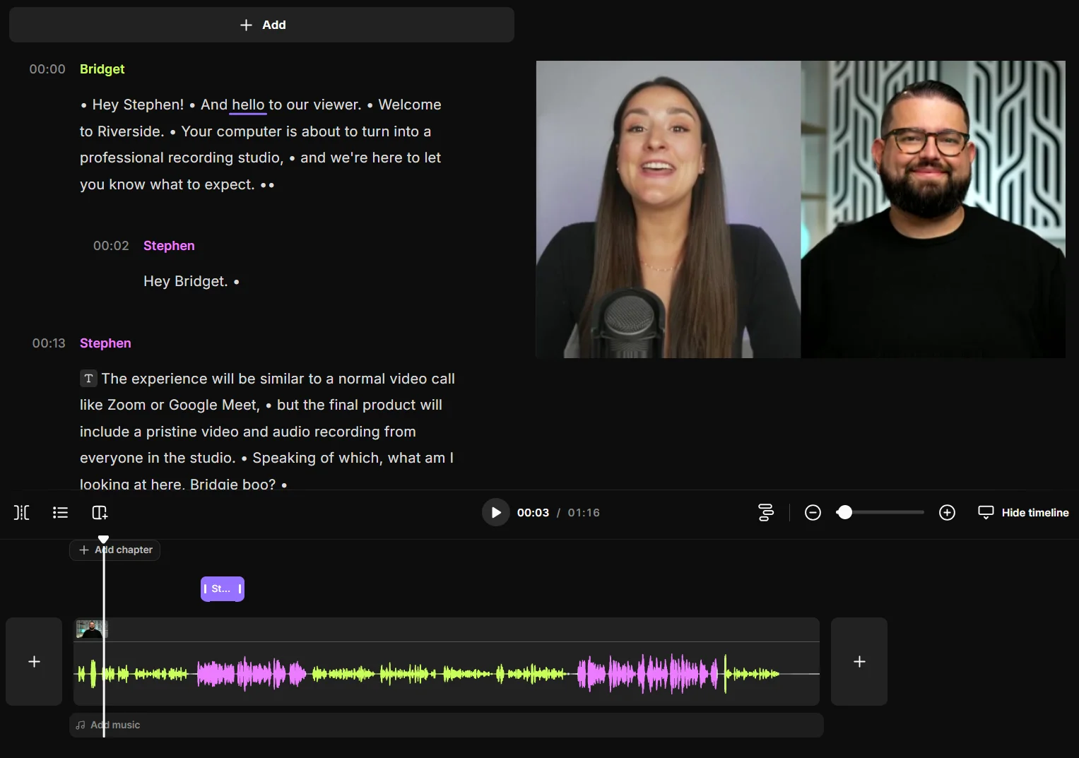 Beheers tekstgebaseerde videobewerking:bewerk video s via transcriptie als een professional 