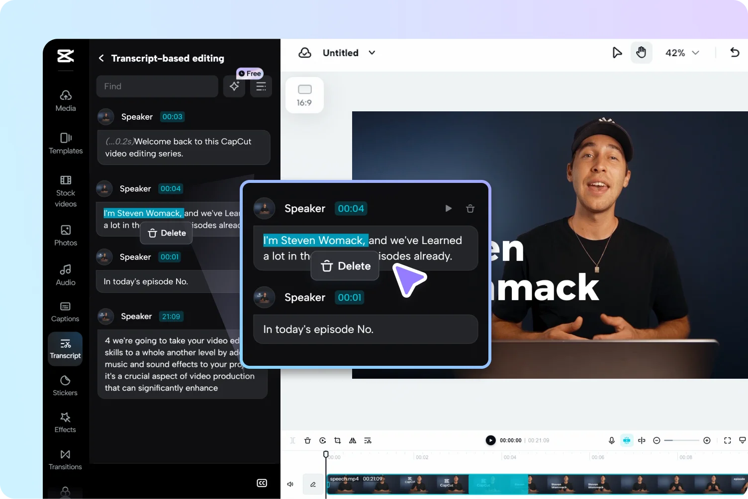 Beheers tekstgebaseerde videobewerking:bewerk video s via transcriptie als een professional 