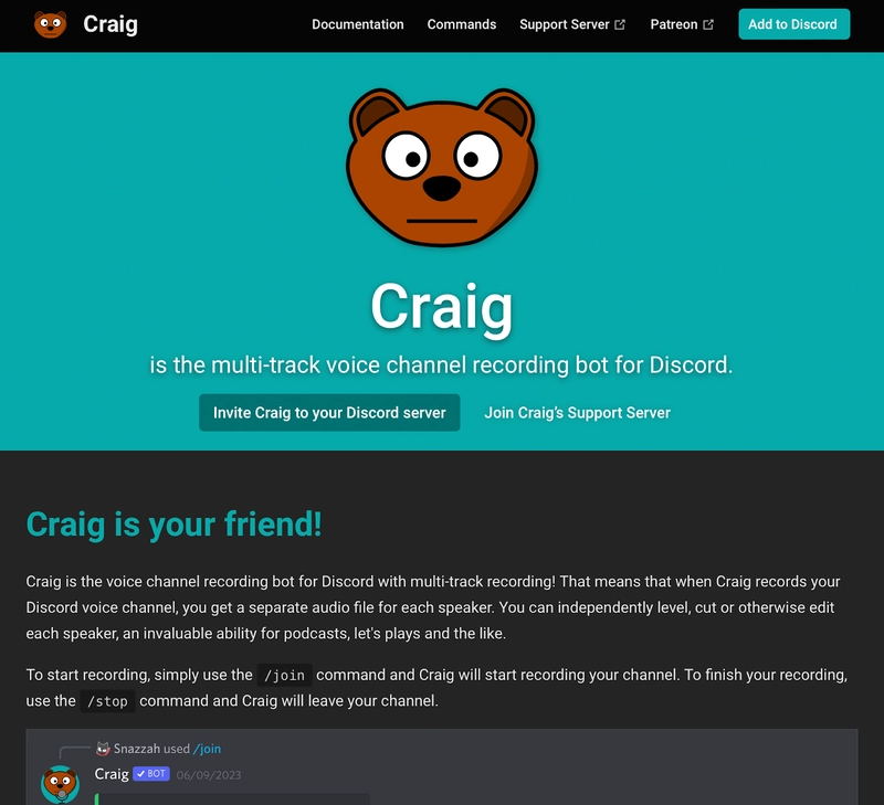 Craig Bot Review:uitgebreide gids voor Discord-audio-opname 