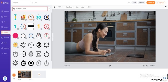 Een afteltimer aan uw video toevoegen:2 eenvoudige methoden | FlexClip 