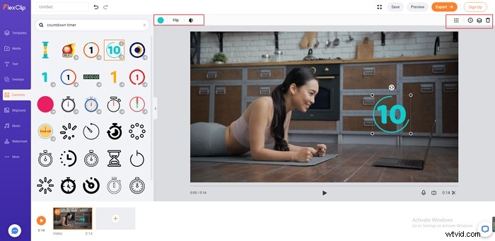 Een afteltimer aan uw video toevoegen:2 eenvoudige methoden | FlexClip 