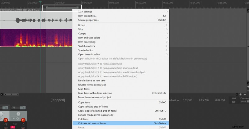 Masteraudiobewerking in Reaper:clips splitsen, knippen, vastmaken en samenvoegen 
