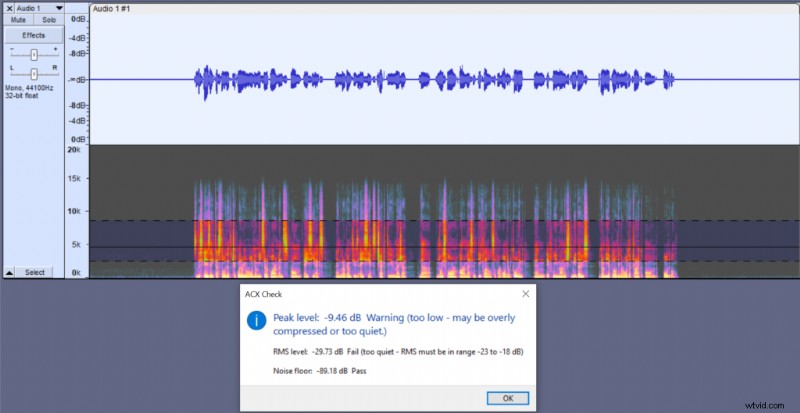 ACX-vereisten voor Audible:Audacity Audiokwaliteitsgids 