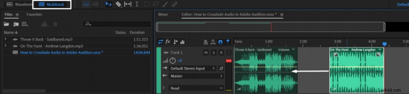 Audio crossfaden in Adobe Audition:een stapsgewijze handleiding 