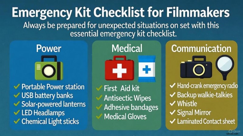 Filmskaparens Emergency Location Kit:Viktig beredskap för oväntade inspelningsutmaningar 
