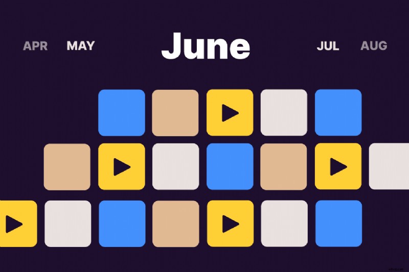 Calendrier des médias sociaux de juin :thèmes de vacances et idées de vidéos 